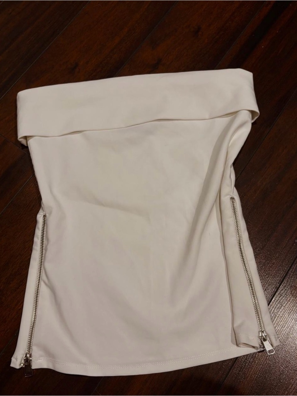 Zara Strapless White Romper with Side Zippers
